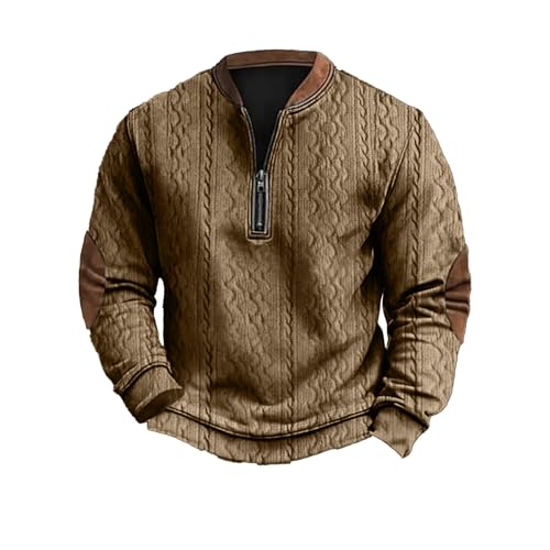 Generisch Basic Pullover Herren Crewneck Sweatshirts Fleece Winter Langarmshirts Freizeit Sport Oberteile Pullover Herren 3XL Herren Strickjacke Lang Ohne Kapuze Pulover Herren von Generisch