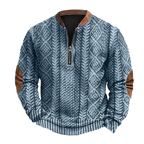 Generisch Basic Pullover Herren Crewneck Sweatshirts Fleece Winter Langarmshirts Freizeit Sport Oberteile Pullover Mit Kragen Fleece Pullover Herren Dünn Leicht Basic Hoodie von Generisch
