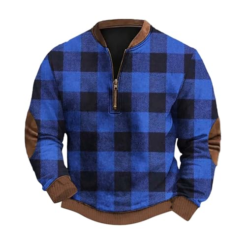 Generisch Basic Pullover Herren Crewneck Sweatshirts Fleece Winter Langarmshirts Freizeit Sport Oberteile Rollkragenpullover Herren Zipper Schwarz Herren Fleece Pullover Herren von Generisch