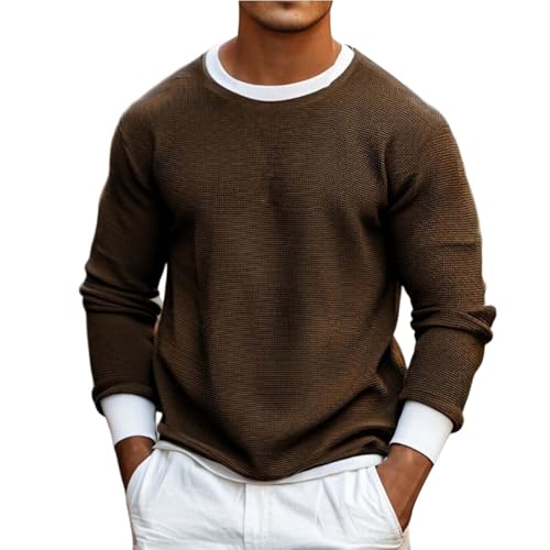 Generisch Basic Pullover Herren Crewneck Sweatshirts Fleece Winter Langarmshirts Freizeit Sport Oberteile Strickjacke Herren Sweatjacke Herren Ohne Kapuze XL Hoodie Herren Oversize von Generisch