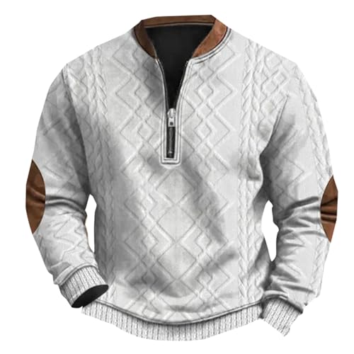 Generisch Basic Pullover Herren Crewneck Sweatshirts Fleece Winter Langarmshirts Freizeit Sport Oberteile Sweatshirt Herren Reißverschluss Herren Pullover 4XL Pullover Herren von Generisch