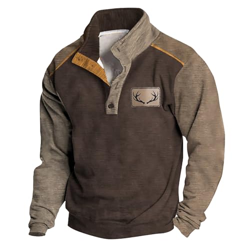 Generisch Basic Pullover Herren Crewneck Sweatshirts Fleece Winter Langarmshirts Freizeit Sport Oberteile Sweatshirts Für Herren Pullover Herren V Ausschnitt Beige Männer Pullover von Generisch