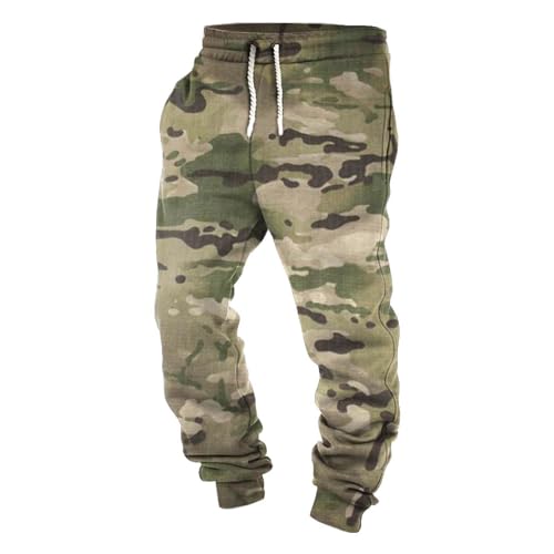Generisch Baumwolle Jogginghose Herren Camouflage Modern Militär Hose Bundeswehr Slim Fit Sporthose Gym Fitness Laufen Sweatpants Vintage Freizeit Trainingshose Mit Taschen-3XL-AG von Generisch