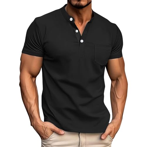 Generisch Baumwolle Poloshirt Herren Kurzarm Basic T-Shirt Freizeit Polohemd Poloshirts Für Herren Polohemd Herren Slim Fit Weiß von Generisch
