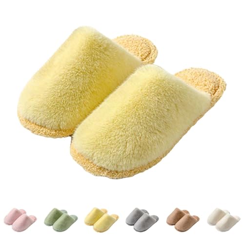Generisch Baumwollschuhe Mit Super QualitäT, Baumwoll-Hausschuhe FüR Damen, Damen-Hausschuhe, Herbst Und Winter, InnenwäRme, Dicke Sohlen, Weiche Sohlen, Flache PlüSch Pantoffeln Zum ReinschlüPfen von Generisch