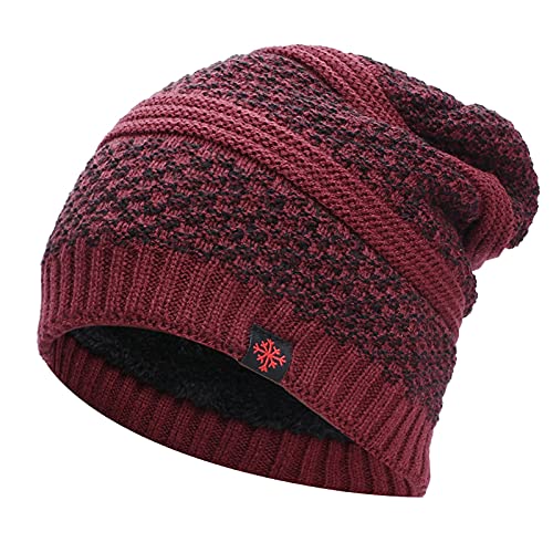 Generisch Beanie Mütze aus recyceltem Material, für Alltag & Outdoor, Weich, Stretchy & Leicht, Unisex, für Herren & Damen Warme MüTze Herren Mammut Fleece MüTze Herren MüTze Winter Herren Rot von Generisch