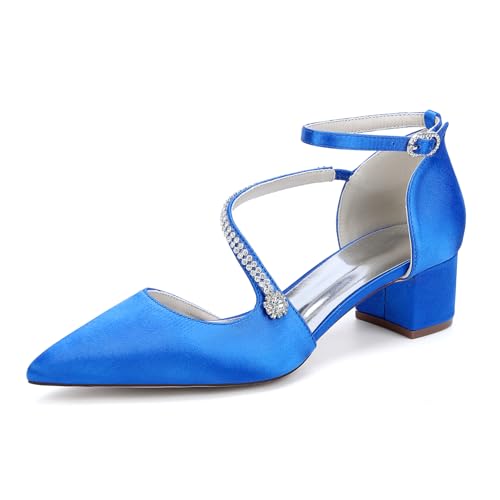 Generisch Bequem Hochzeits Schuhe Damen Riemchen Brautschuhe Blockabsatz Abend Partei Abschlussball Pumps Mit Strass,Royal Blue,38 EU Generisch Bequem Hochzeits Schuhe Damen Riemchen Brautschuhe Blockabsatz Abend Partei Abschlussball Pumps Mit Strass,Royal Blue,38 EU von Generisch