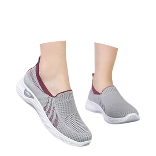 Generisch Bequeme Damen-Freizeitschuhe für den Alltag. Atmungsaktives Mesh-Design. Perfekt für Frühling Sommer. Ideal Jeans Freizeithosen. (Grey, 41) von Generisch