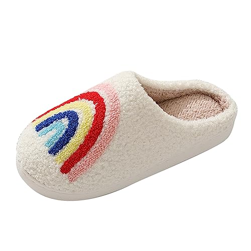 Generisch Bequeme Damen Hausschuhe Cartoon-Winter Hausschuhe Baumwolle modische Pantoffeln warme Sohle Trendige Slipper für Freizeit (Beige, 44) von Generisch