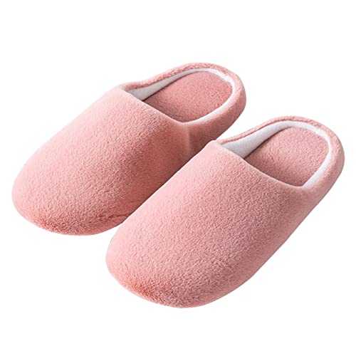 Generisch Bequeme Damen Hausschuhe Warme Baumwoll-Slipper für Indoor Nutzung mit Weicher Sohle Hochwertigem Komfort (Watermelon Red, 40-41) von Generisch