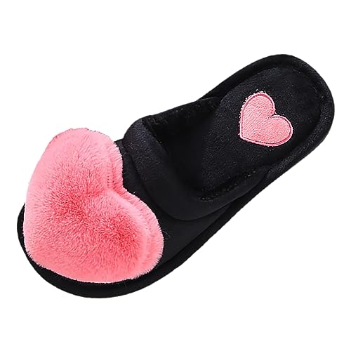 Generisch Bequeme Damen Slipper für drinnen kuschelig weich Flacher Fußbett Baumwoll-Hausschuhe ideal für gemütliche Wintertage (41) von Generisch