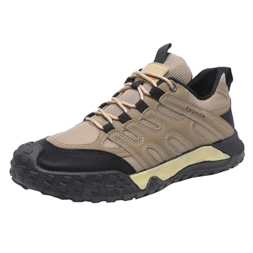 Generisch Bergschuhe Herren Wanderschuhe Sommer Atmungsaktiv Slip On Bequeme Sportschuhe Solide Weiche Sohle Dämpfung Walkingschuhe Outdoor Bergsport Workout Turnschuhe Mit Schnürsenkel,38-41.5 EU von Generisch