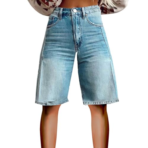 Generisch Bermuda Shorts Damen High Waist Klassische Damen Jeans Bermuda Denim Shorts von Generisch