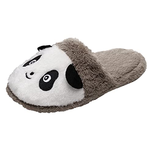 Generisch Berufsbekleidung Schuhe Damen Winter Warme Hausschuhe Panda Weiches, rutschfestes Fleece-Zuhause auf Schuhen für drinnen draußen ene Schuhe Damen Flach (A, 36) von Generisch