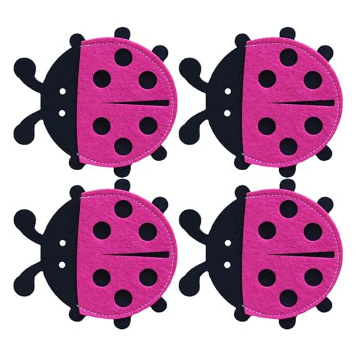 Generisch -Besteckhalter aus Filz, Utensilien-Besteckhalter, n Marienkäfer Form Silberbesteck Geschirr Utensilienhalter, Cartoon-besteckhalter für Café, Hotel, Restaurant, Küche von Generisch