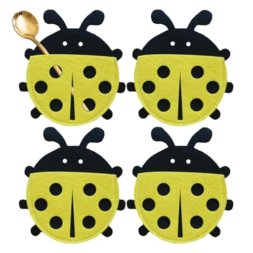 Generisch -Besteckhalter aus Filz, Utensilien-Besteckhalter | Silberfarbener Besteck-Organizer aus Stoff und Filz | Cartoon-Löffel-Schutztasche für Löffel, Essstäbchen von Generisch