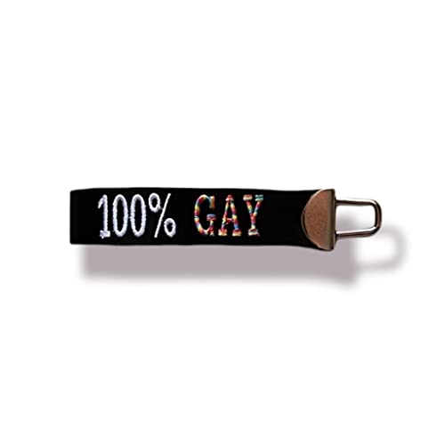 Generisch Bestickter Schlüsselanhänger aus Kunstleder 100% Gay von Generisch
