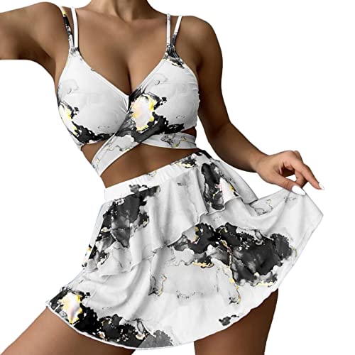 Generisch Bikini Damen Set Bademode Zweiteiliger High Waist Bauchweg Damen Badeanzug Swimsuit Zweiteiliger Badeanzug Push Up Bikini-Sets FürDamen Große Größen Bikini Set von Generisch