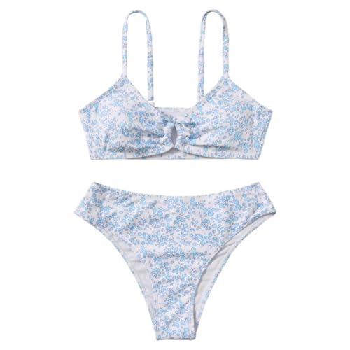 Generisch Bikini Mädchen, Bikini Teenager Mädchen, Zweiteiliger Badeanzug mit Spaghettiträgern Bikinioberteil mit Bikinihose Einfarbige Bikinis Teenager für 8-15 Jahre von Generisch