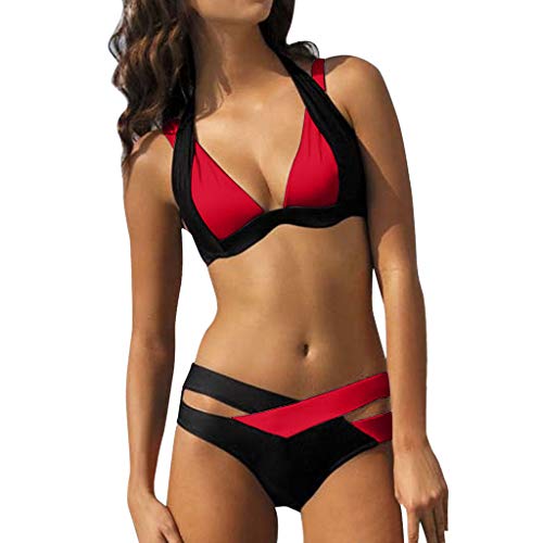 Generisch Bikini Oberteil Damen Push up Bikini mädchen 164 Vintage b umstandsb schwarz b 128 mädchen b große Cups Rot-B M 21.99 von Generisch