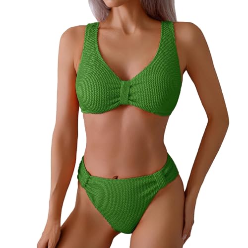 Generisch Bikini Set Damen Zweiteiliger Perioden Sommer Swimming Sport Swimwear Mit Cups Orange String High Waist Bikini Swimsuits Frauen Figurformend Y2k L von Generisch