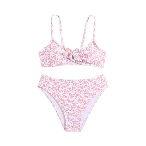Generisch Bikini-Set Mädchen: Bikini Teenager Mädchen, Kinder Zweiteiliger Badeanzug mit Spaghettiträgern, Bikinioberteil Und Bikinihose, Blumen-Bikinis, Strand Bademode, Schwimmanzug, Badeanzüge von Generisch