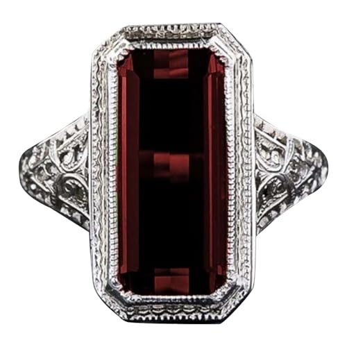 Generisch Bio Ohne Zusatzstoffe Zircon Embedded Ring Dazzling And Catching Ringe Rohlinge Silber (Red, C) von Generisch