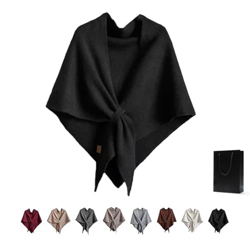 Generisch Biohofer Damenschal, Biohofer Unifarbener Damenschal, Damenschals Aus Wollmischung In Volltonfarbe, All-Match (Schwarz) von Generisch