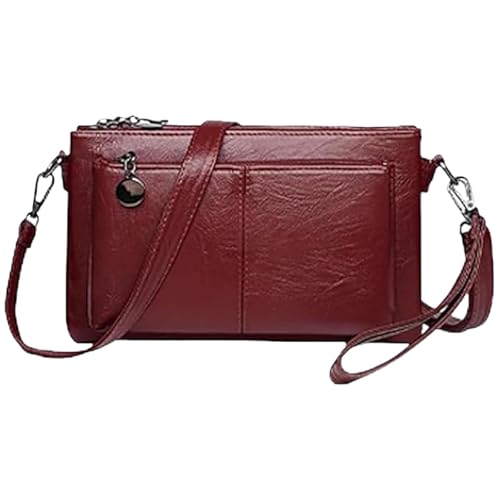 Generisch Blaciokamith Large Capacity Phone Bag Crossbody Bag, Blaciokamith Multi Pockets Soft Leather Bag for Women everyday use (Red) von Generisch