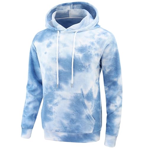 Generisch Black Friday Angebote 2024 AB Wann Pullover Herren Langarm Batik Bedrucken Hoodie Dünne Sweatshirt mit Kapuze Autumn Lässig Kapuzenpullover Modisch Taschen Pulli Regular Fit Sport von Generisch