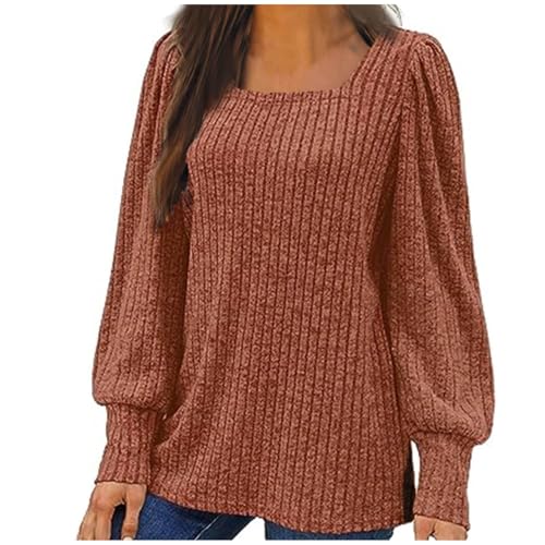 Generisch Black Friday Angebote 2024 Pullover Damen Langarmshirt Weihnachtspullover Winter Strickpullover Elegant Blusen Pulli Oversize Oberteile Locker Winterpullover Leicht Longshirt Große Größe von Generisch