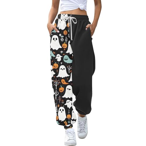 Generisch Black-Friday Jogginghose Damen Baggy Halloween Hose Freizeithose Hohe Taille Sporthose Trainingshose Jogger Pant Sweatpants Mit Taschen Meine Bestellungen Anzeigen von Generisch