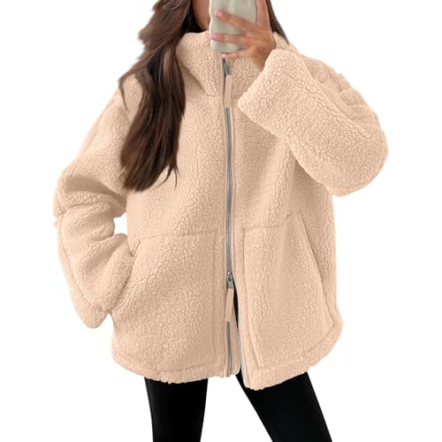 Generisch Teddyjacke Damen Warme Teddyfleece Jacke Einfarbig Fleecejacke Mit Taschen Flauschig Plüschjacke Freizeit Outdoor Fleecemantel Thermal Teddy Wintermantel,B Khaki,S Generisch Teddyjacke Damen Warme Teddyfleece Jacke Einfarbig Fleecejacke Mit Taschen Flauschig Plüschjacke Freizeit Outdoor Fleecemantel Thermal Teddy Wintermantel,B Khaki,S von Generisch