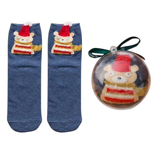 Generisch Black of Friday 2024 1 Cent Artikel Wintersocken Damen Geburtstagssocken mit Samt und verdicktem Korallensamt Acryl-Weihnachtssocken für Männer und Frauen damen sale von Generisch