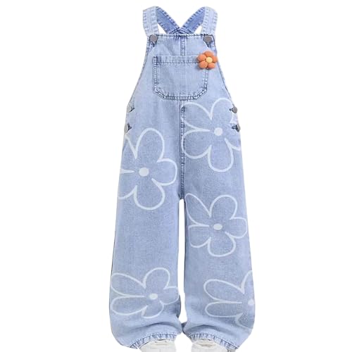 Generisch Blau Latzhose Kinder Mädchen 158 Jeans Overall Denim Jumpsuit Sommer Lange Hose Jeanslatzhose Trägerhose Ärmellos Romper Lässige Sommeroveralls Playsuit Mit Taschen von Generisch