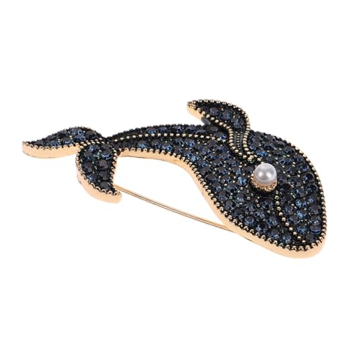 Generisch Blaue Strass Wal Brosche Damen Schmuck Pin Elegante Anstecknadel Für Kleidung Schal Party Feier Accessoire von Generisch
