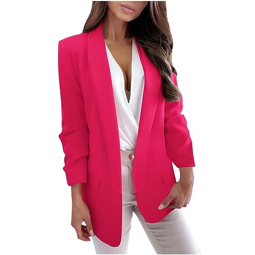 Generisch Blazer Damen Elegant Jacke mit Taschen Business Büro Bluse Anzugjacken Dressy Oberteile Einfarbig Frauen Hemdbluse Kostüme Revers Kleidung Open Front Jacket Sale Angebote Knalliges Pink S Generisch Blazer Damen Elegant Jacke mit Taschen Business Büro Bluse Anzugjacken Dressy Oberteile Einfarbig Frauen Hemdbluse Kostüme Revers Kleidung Open Front Jacket Sale Angebote Knalliges Pink S von Generisch