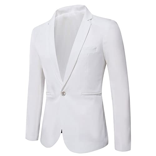 Generisch Blazer Herren, Modern 4XL Regular Fit Große Größen Anzugjacken Blazer Leinen Business Leicht Dünn Sakko Anzug Sportlich Sommer Hochzeit Stretch Leinenanzug Jackett von Generisch