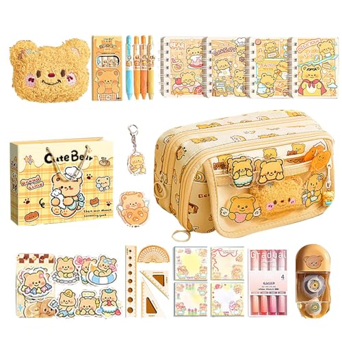 Generisch Bleistiftkoffer, Stiftbeutel,Bärenmuster Design Stationery Make -up -Tasche | Tragbarer Make -up -Inhaber Briefpapierversorgung für Teen Girl Boy Frauen Erwachsene von Generisch