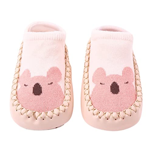 Generisch Bodensocken Infant Low Top Kleinkind Schuhe Socken Kinder Boot Pantoffel Loch Bogen Socken Pantoffel Lauflernschuhe Größe 26 Jungen Sockenschuhe (PK2, 23 Infant) von Generisch