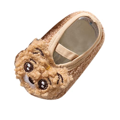 Generisch Bodensocken Jungen Mädchen Cartoon Charakter Muster Warm Kleinkind Schuhe Indoor Boden Socken Rutschfeste Mode Schuhe Atmungsaktiv Klettverschluss Kinder (Khaki, 23.5 Toddler) von Generisch