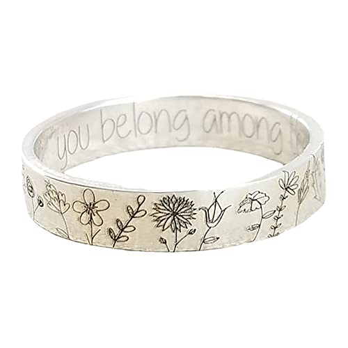 Böhmischer Stil Schriftzug Sie gehören zu den Wildblumen Garten Löwenzahn Männer und Frauen Temperament Ring von Generisch