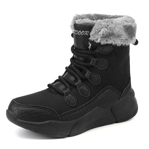 Generisch Boots Damen, Leicht Anti-Rutschig Gummistiefel Warm Wasserdicht Stiefeletten Western Stilish Winterboots Bequem Fleece Winterschuhe von Generisch