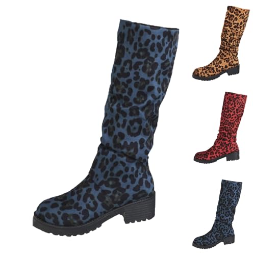 Generisch Boots Damen Hoch Kniehohe Stiefel Damen Hoch Langschaftstiefel Blockabsatz Rutschfest Hohe Schlupfstiefel Weitschaftstiefel Dicker Sohle Halbstiefel Overknees Stiefel Braun von Generisch