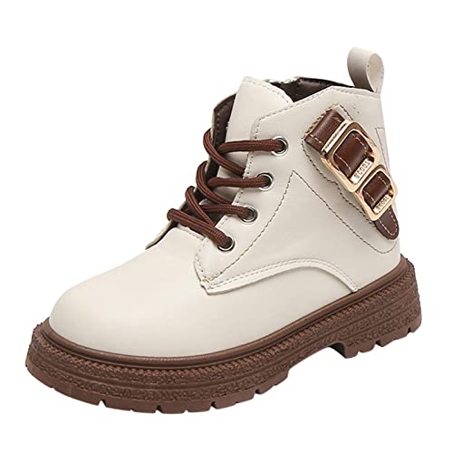 Generisch Boots Mädchen Schneestiefel Stylische Herbststiefel Oktoberfest Party Stiefel mittlere hohe Schnürstiefel mit Schnürsenkeln Winterstiefel Leder Elegant Winterschuhe Mode Reißverschluss von Generisch