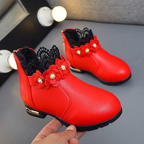 Generisch Boots Mädchen Stiefeletten Reitstiefel Kniehohe Stiefel Klassische Westernstiefel Stylische Herbststiefel mit Seitlichem Reißverschluss Dicke Sohle Schuhe Winterstiefel von Generisch