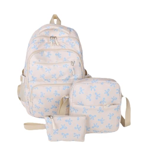 Generisch Bow Backpack for Girls, Cute Bow Backpack, Aesthetic Daypack 3Pcs Set for Girls, Cute Backpacks Set Large Capacity (AA) von Generisch