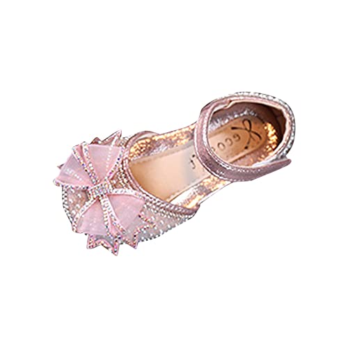 Generisch Bowknot Performance Tanzschuhe für Mädchen Kinderschuhe Perle Strass glänzende Prinzessin Schuhe Damen Jagdstiefel (Pink, 29.5 Little Child) von Generisch