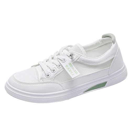 Generisch Brautschuhe Bequem Flach Trachten Sneaker Damen Weiss Spitzen Trachtensneaker Elegant Flache Spitze Bestickte Freizeitschuhe Atmungsaktive Mesh Walkingschuhe Grüne Trachtenschuhe Damen von Generisch
