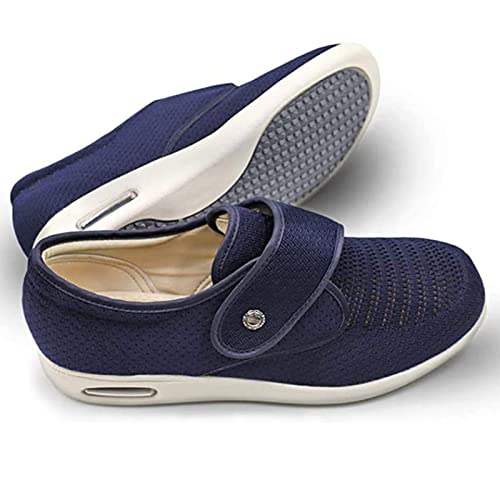 Generisch Breite Diabetiker Schuhe Damen, Extra Breit Einstellbarer Klettverschluss Comfy Freizeitschuhe, Air Cushion Arthritis Ödem Therapieschuhe für Sensible Füße von Generisch